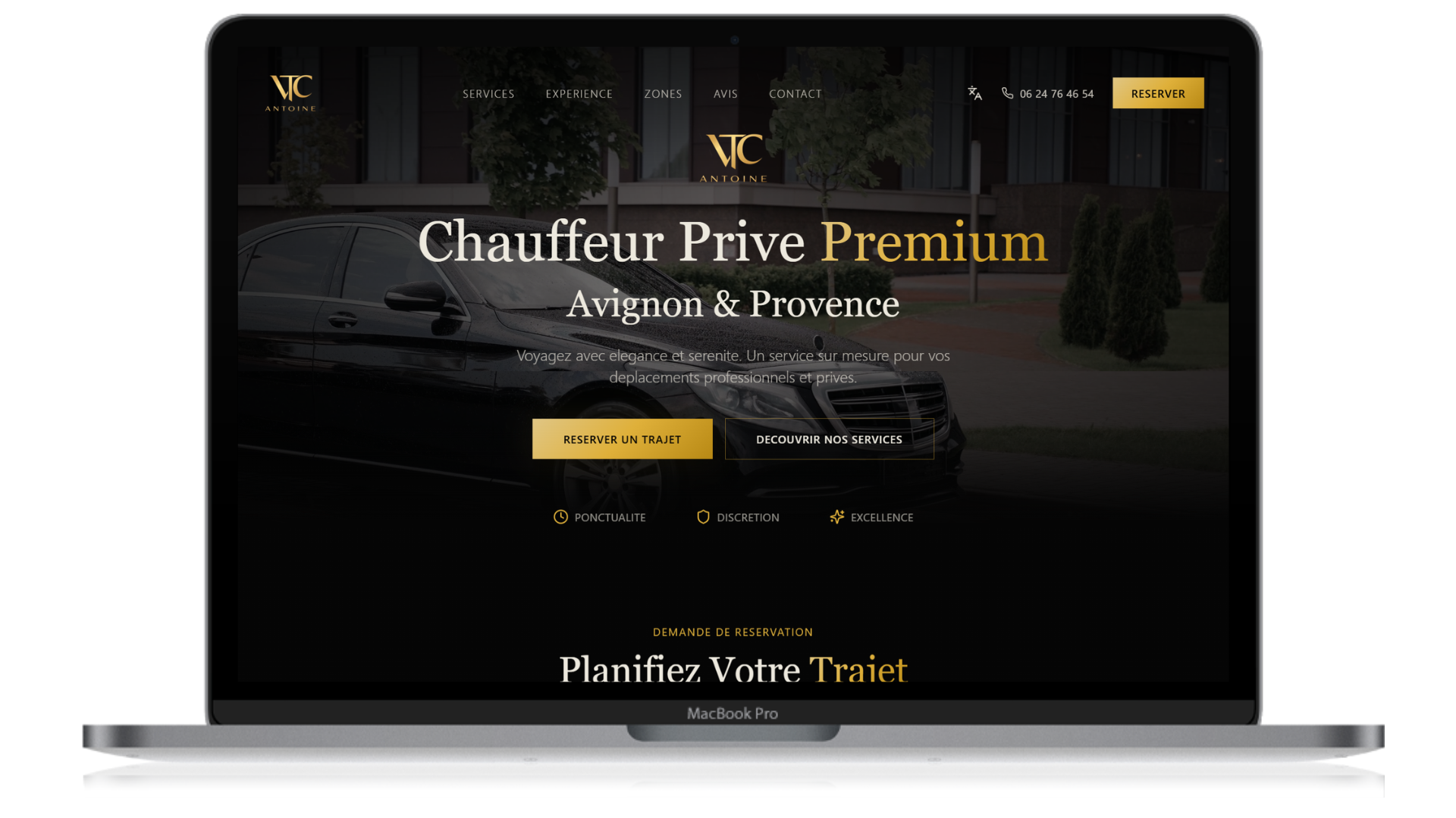 Exemple de site web VTC professionnel créé par Ozymandias
